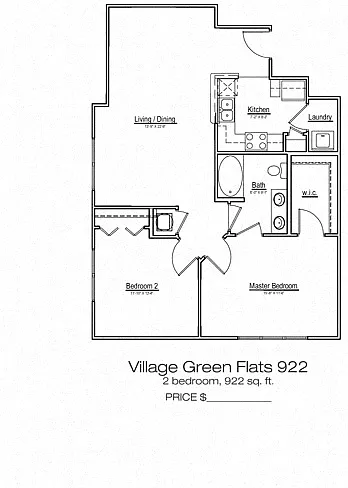 Floor plan Village Green Flats 922