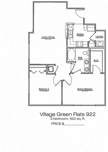 Floor plan Village Green Flats 922