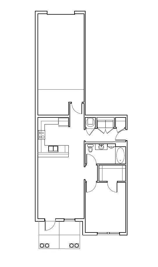Floor plan 1BXB2-1X1