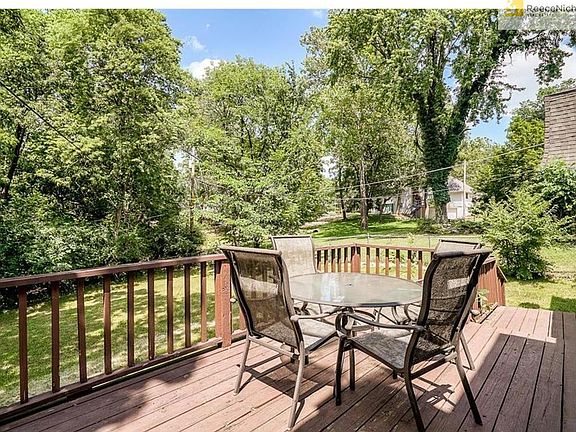 Wood deck right outside kitchen.