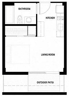 Floor plan Studio With Patio