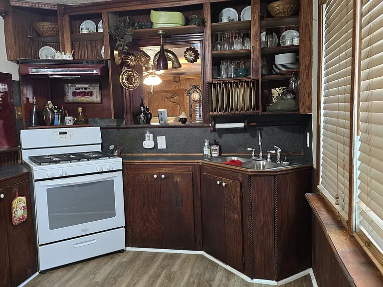 kitchen with more storage and display cabinetry