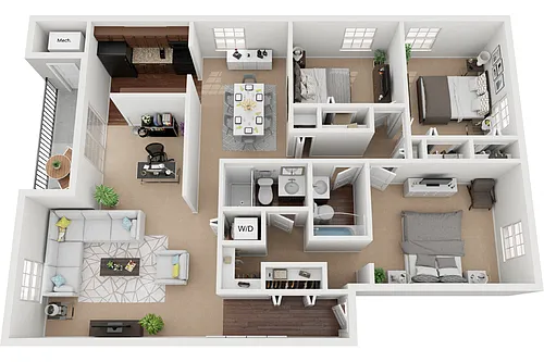 Floor plan Jacksonville 3 Bedroom 2 Bath Bonus Room Renovated