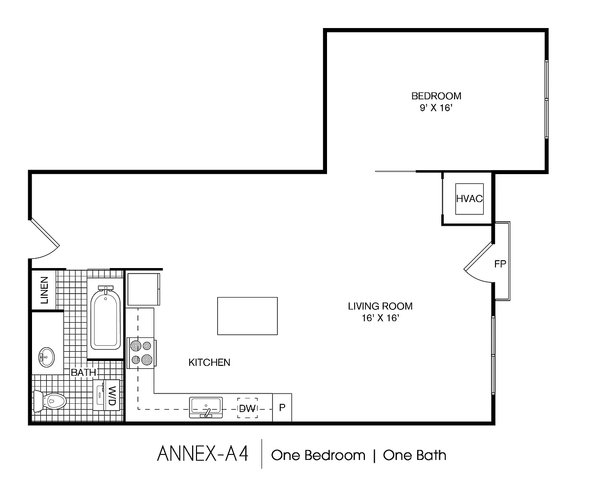 Floor plan Annex 1 Bedroom 1 Bath 794