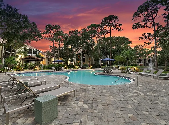 Pool Area at Sunset