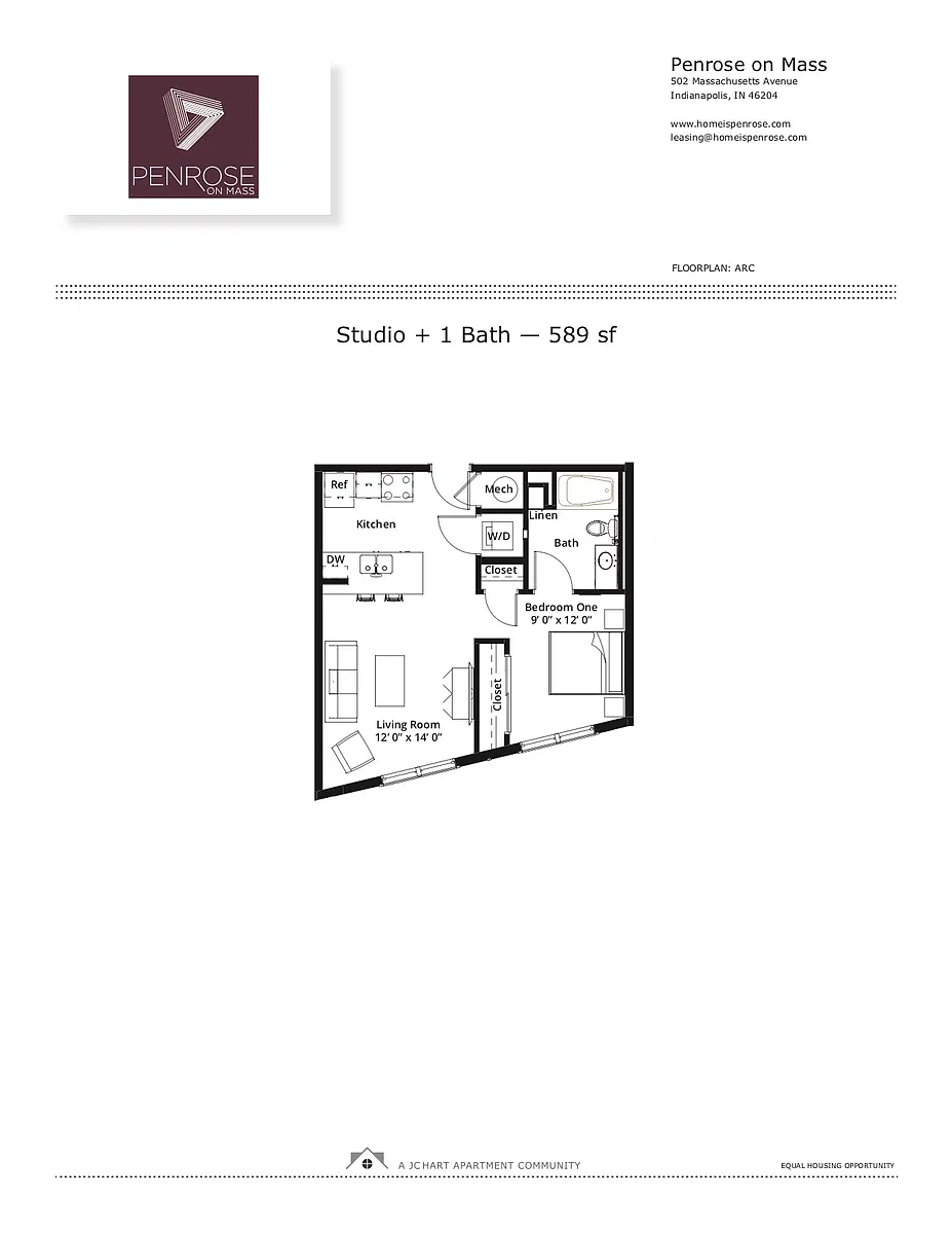 Floor plan Studio C Courtyard (tub/split/no balc/cy)