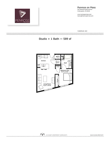 Floor plan Studio C Courtyard (tub/split/no balc/cy)
