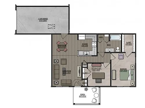 Floor plan Benjamin- 1x1 Study