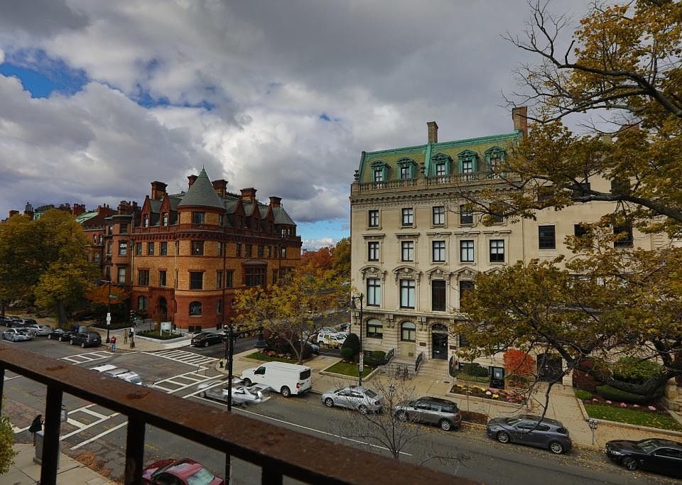 View of Beacon Street with seasonal views of Charles River