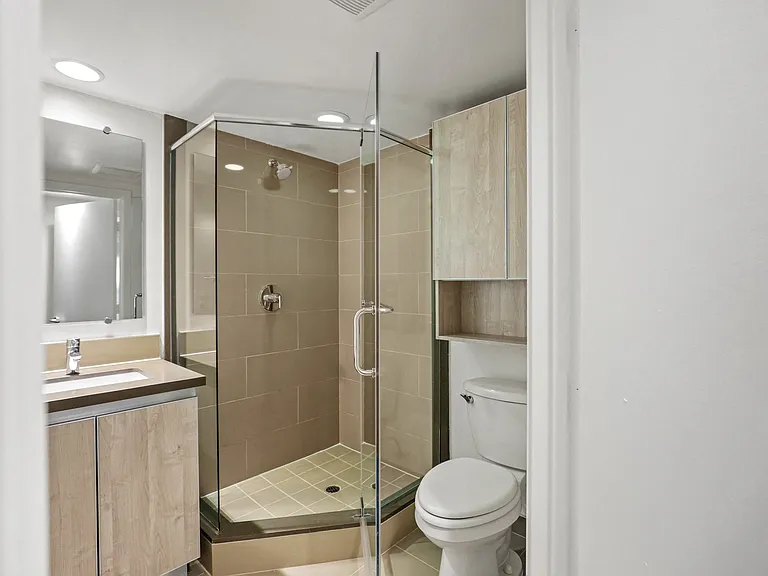Bathroom with Stand-Up Shower with Glass Door