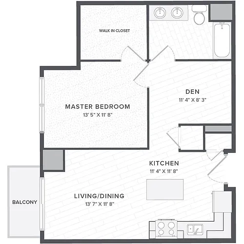 Floor plan 1B1BA+D-1H