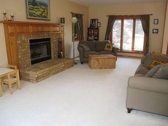 Spacious great room with stunning fireplace!