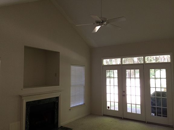 Fireplace and French Doors