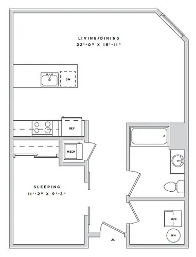 Floor plan Studio Den S3
