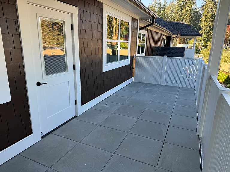 Partially covered deck