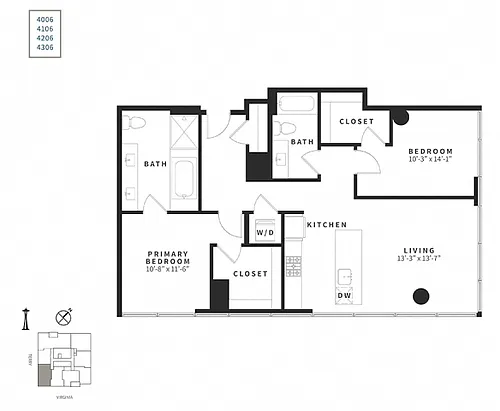Floor plan Signature 2 Bedroom C2PH