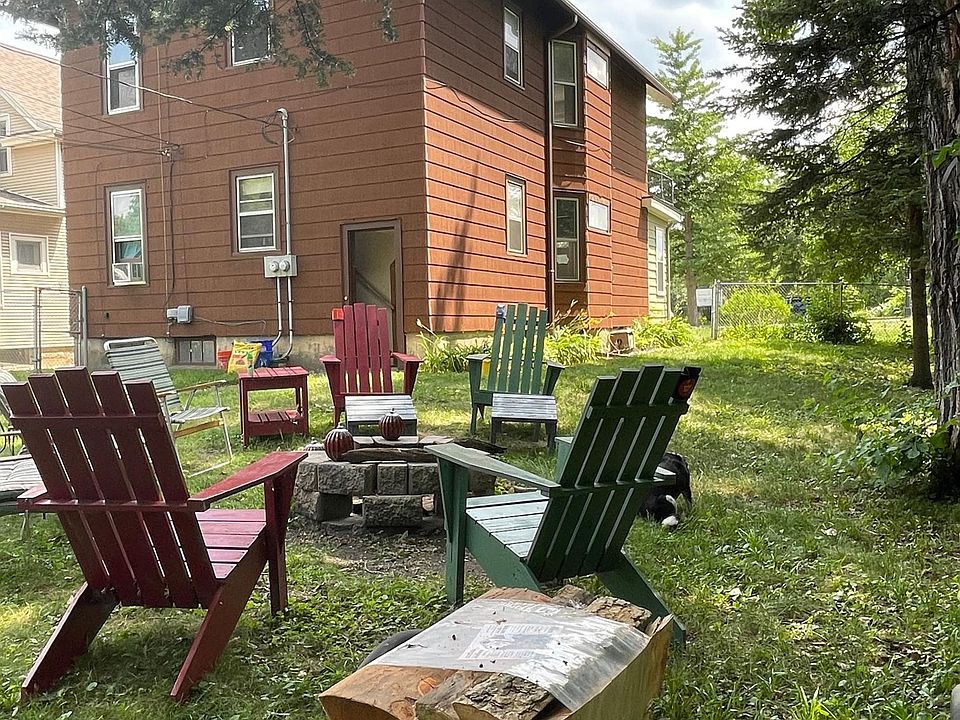 Private backyard with bonfire pit