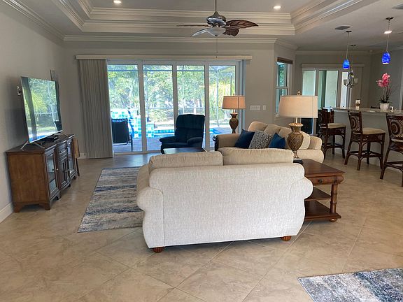 living room and view of pool