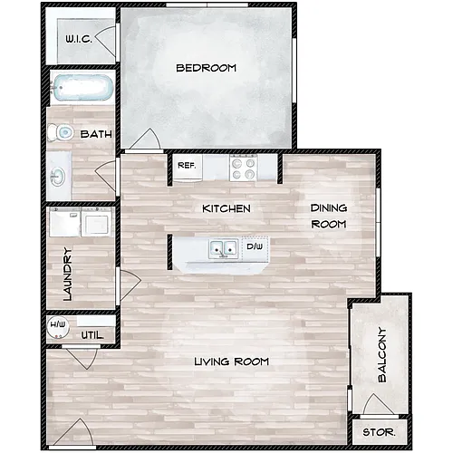 Floor plan 1X1 A2
