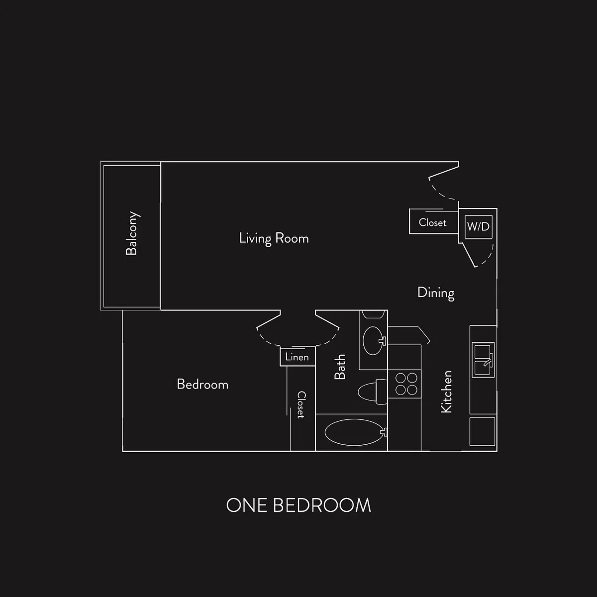 Floor plan 1 Bed 1 Bath DN