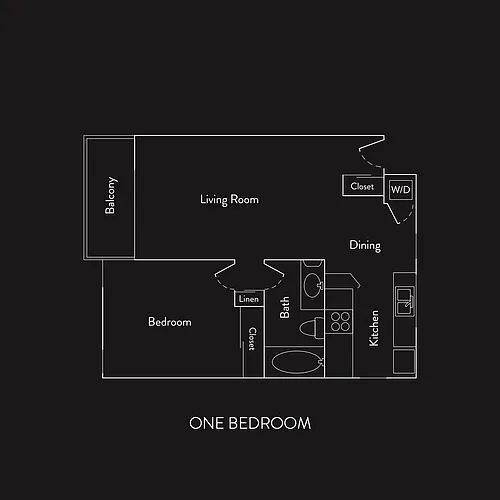 Floor plan 1 Bed 1 Bath UP