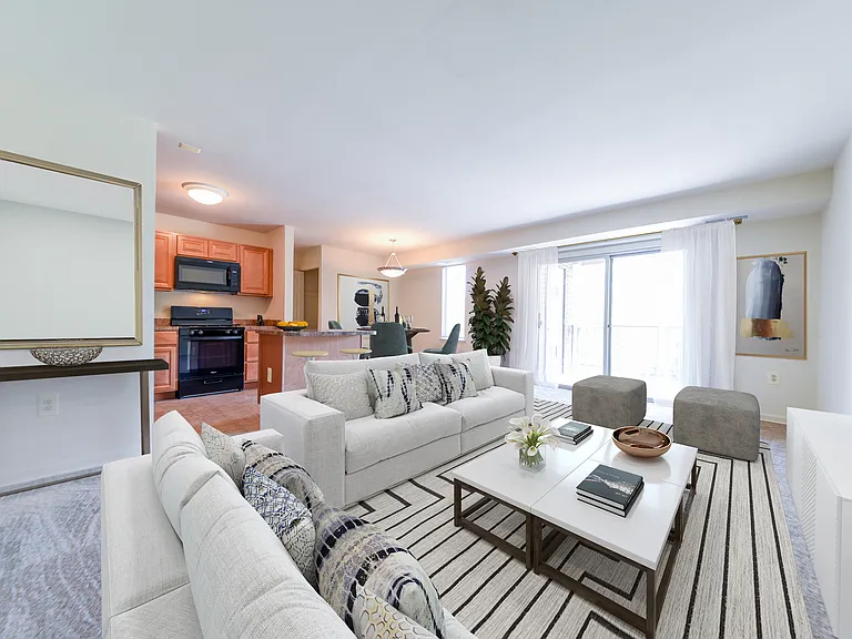 Living and dining room area