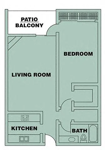 Floor plan 1 Bed/ 1 Bath