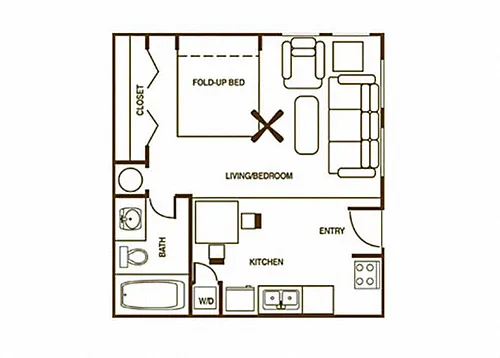 Floor plan Furnished Studio