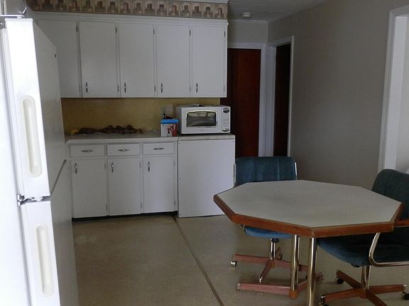 Kitchen across from living room