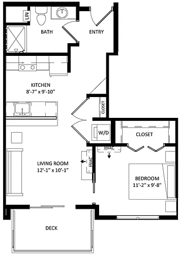 Floor plan Micro 1 Bedroom