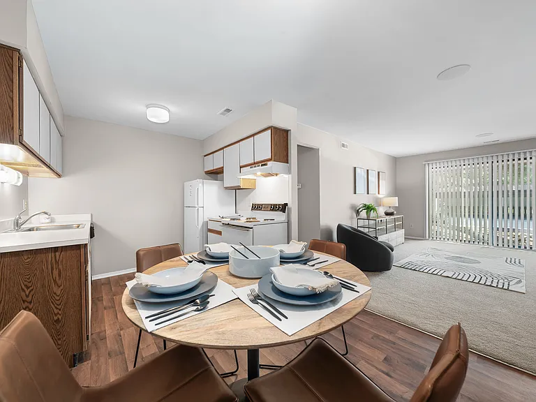 Open concept Living-Dining at Lakeside Village in Clinton Township