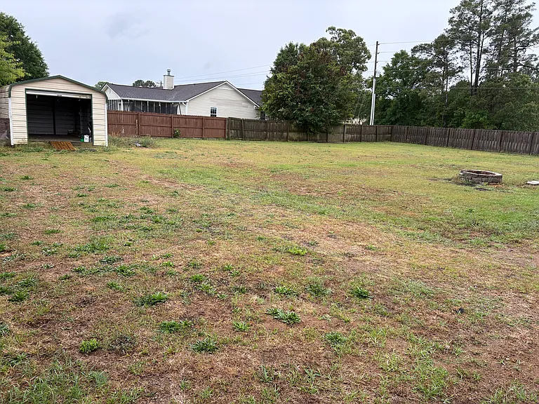 Huge backyard with storage