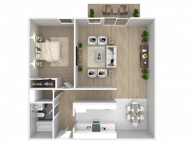 Floor plan 1 BEDROOM 1 BATH