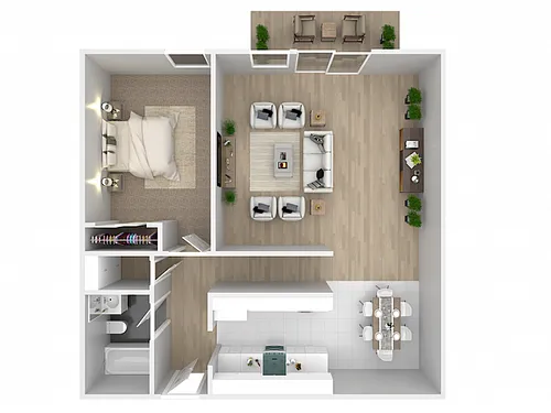 Floor plan 1 BEDROOM 1 BATH