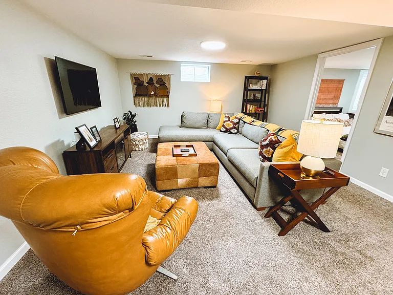 Cozy basement living room