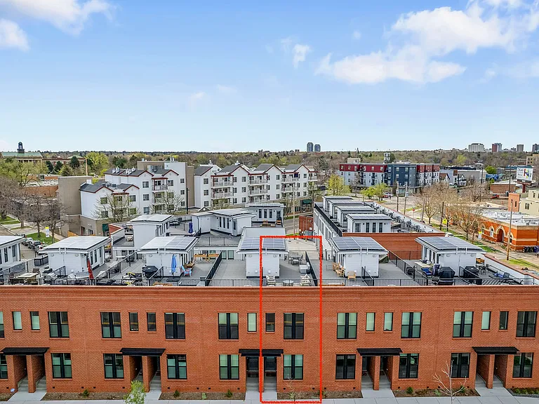 Rooftop deckRooftop deck with solar panels, gas connection, and electrical outlets