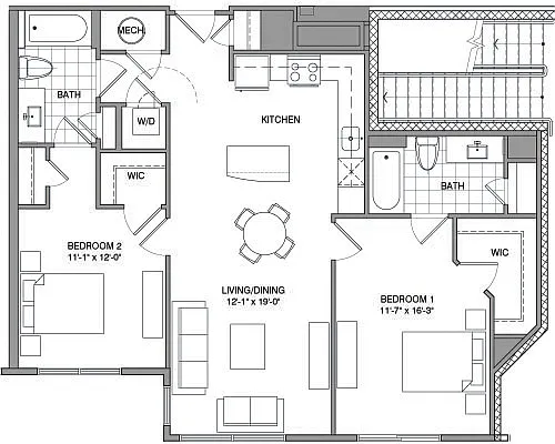 Floor plan 2 Bdrm B