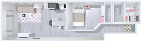 Floor plan 1bd/1b 2