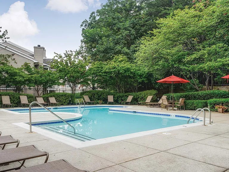 Sparkling swimming pool and sundeck