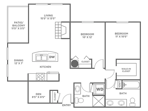 Floor plan Orcas w/ Den-Classic