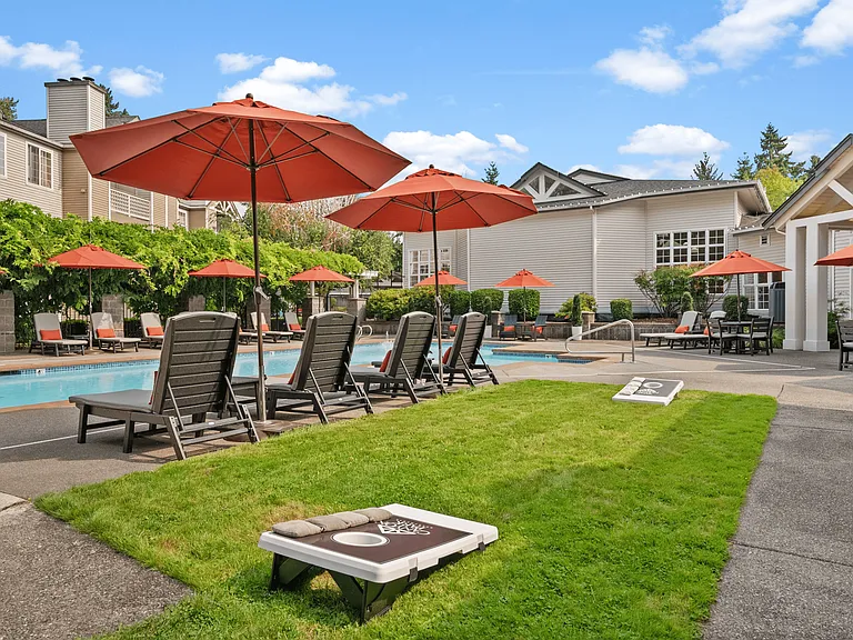 Relax, lounge, or play by the pool