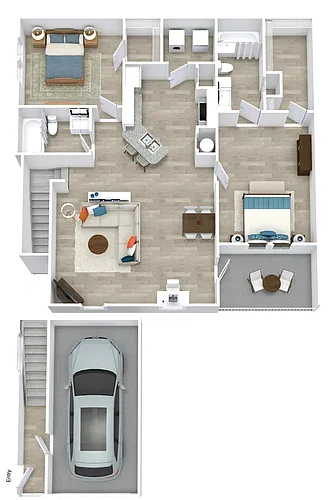 Floor plan B2 Upper w Garage