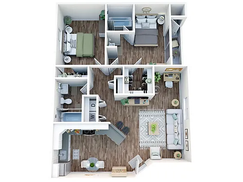 Floor plan Two Bed Two Bath Renovated