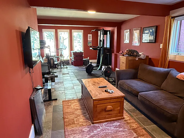 Walkout basement/gym/rec. room.