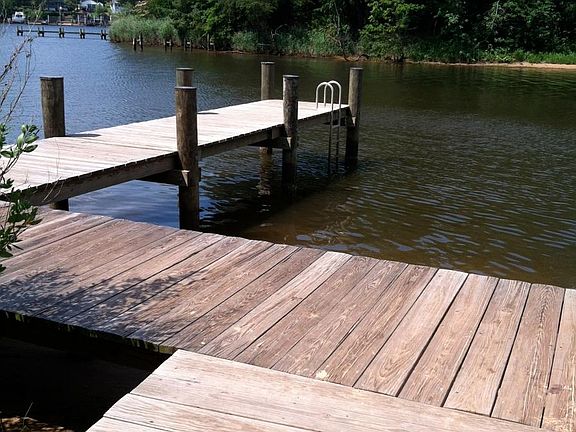 Pier directly outside back door.