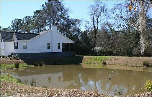 Onsite pond frequented by herons and other birds
