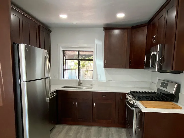 All new kitchen with garden window in front of sink
