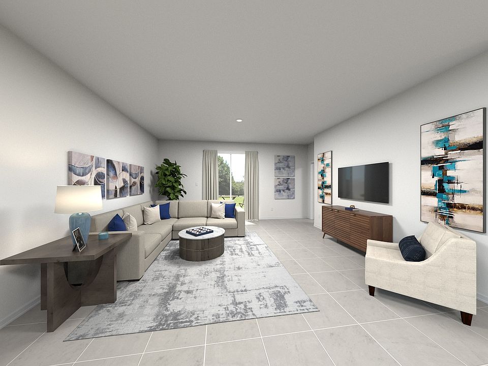 Rendering of the Living Room in the Orchid Floorplan.