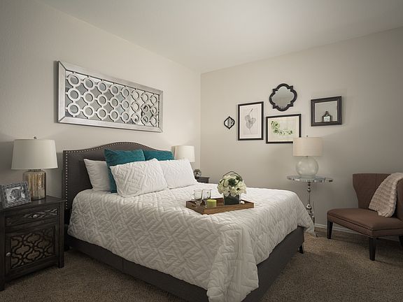 Large bedroom with large walk-in closets at Trevi Apartments