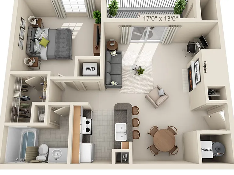One bedroom - 822 square feet One bedroom - 822 square feet